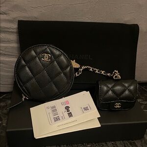 VIP/GWP Black Quilted Bag and Wallet Set